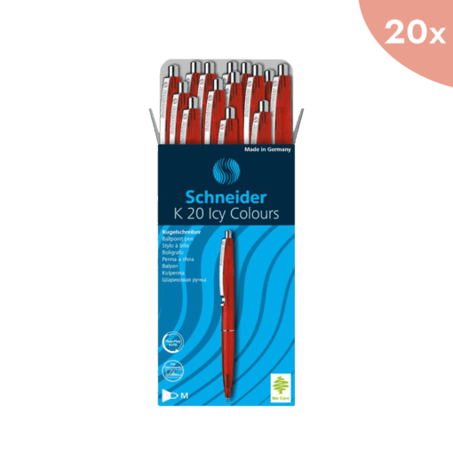 25x Balpen Schneider K20 "Icy Colours" rood