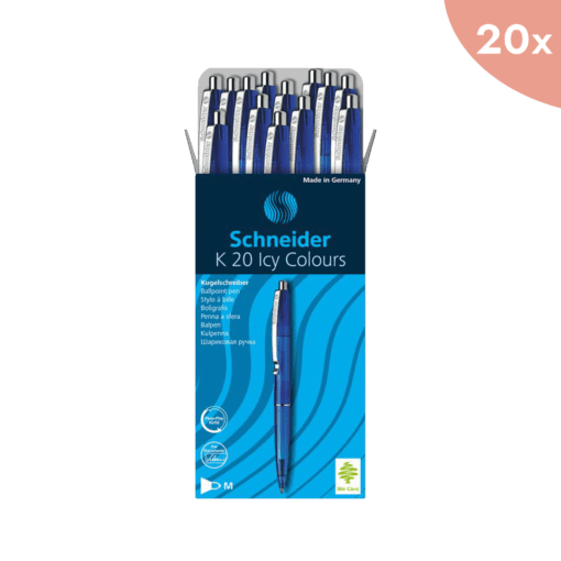 25x Balpen Schneider K20 "Icy Colours" blauw