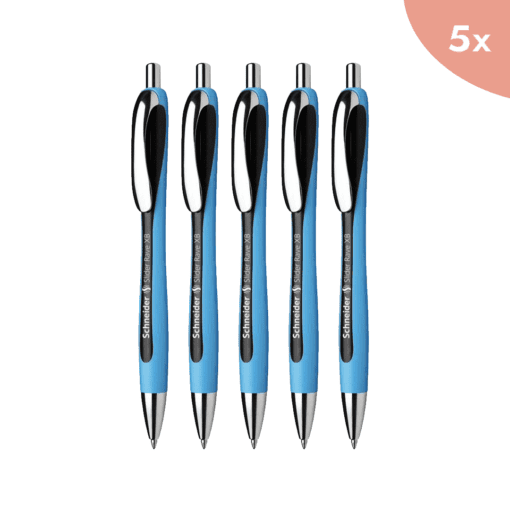 5x Balpen Schneider Slider Rave XB 1,4mm blauw-zwart