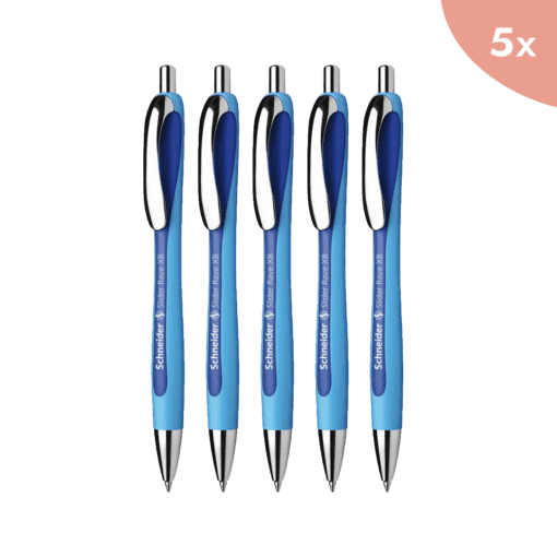 5x Balpen Schneider Slider Rave XB 1,4mm blauw-donkerblauw