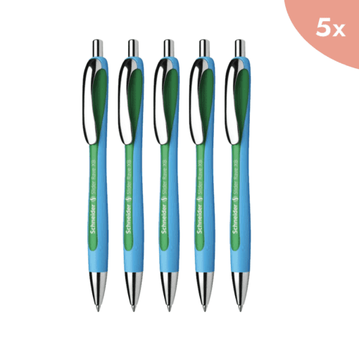 5x Balpen Schneider Slider Rave XB 1,4mm blauw-groen