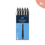 5x Balpen Schneider Haptify zwart omhulsel, zwartschrijvend