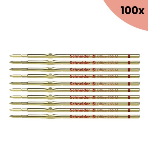 100x Balpenvulling Schneider Office 765 M rood