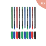 10x Balpen Schneider Vizz M blister a 4st. (zwart,rood, blauw,groen)
