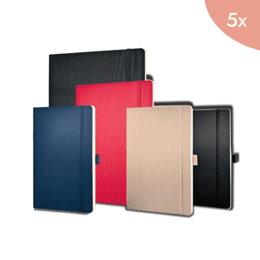 5x Sigel Notitieboek Conceptum Pure A4 donkergrijs gelinieerd softcover