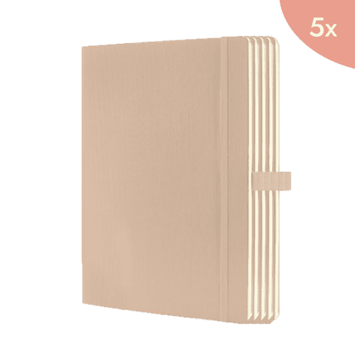 5x Sigel Notitieboek Conceptum A4 Beige gelinieerd softcover