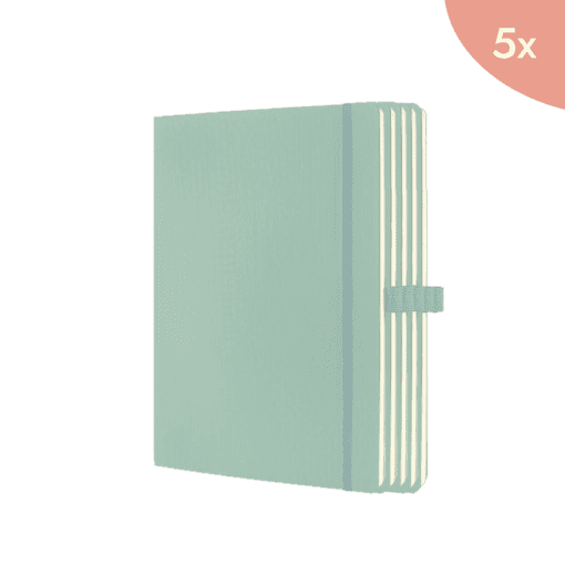 5x Sigel Notitieboek Conceptum A4 MINT GREEN lijn 194pag 80gr HC