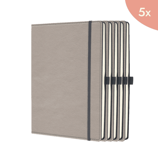 5x Sigel Notitieboek Conceptum A4 beige punt-gelijnd 194pag 80gr HC