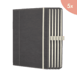 5x Sigel Notitieboek Conceptum A4 grijs-wit punt-gelijnd 194pag 80gr HC