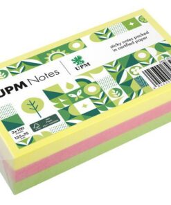 UPM notes 125x75 assorti pak 3x 100 vel geel, roze, groen