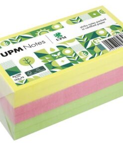 UPM notes 125x75 assorti pak 6x 100 vel geel, roze, groen
