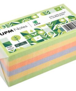 UPM notes 125x75 spring mix assorti pak 6x 100 vel groen,   geel, oranje, paars