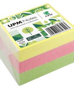 UPM notes 75x75 assorti pak 6x 100 vel geel, roze, groen