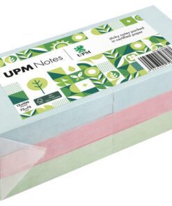 UPM notes 75x75 pastel assorti pak 12x 100 vel blauw,       groen, roze