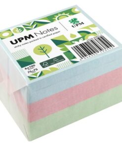 UPM notes 75x75 pastel assorti pak 6x 100 vel blauw, groen, roze