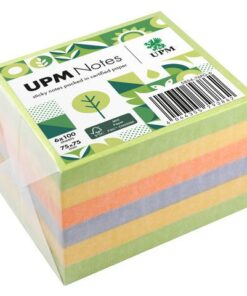 UPM notes 75x75 spring mix assorti pak 6x 100 vel groen,    geel, oranje, paars