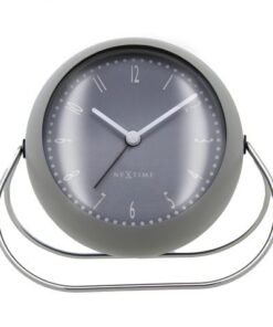 Wekker NeXtime Bubble alarm clock 11x8cm grijs metaal