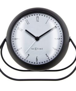 Wekker NeXtime Bubble alarm clock 11x8cm zwart metaal