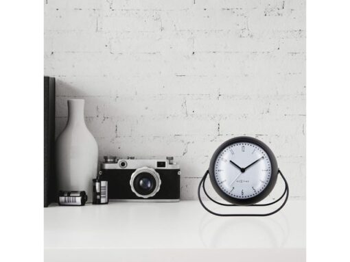 Wekker NeXtime Bubble alarm clock 11x8cm zwart metaal