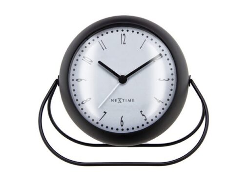 Wekker NeXtime Bubble alarm clock 11x8cm zwart metaal