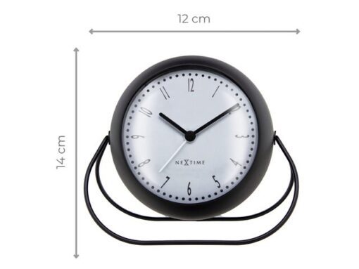 Wekker NeXtime Bubble alarm clock 11x8cm zwart metaal
