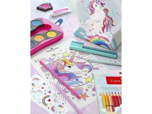 Faber Castell Kleurpotlood Faber-Castell Grip Unicorn 10 colour grip + 3  sparkle pastel kleurpotloden inclusief unicorn stickers