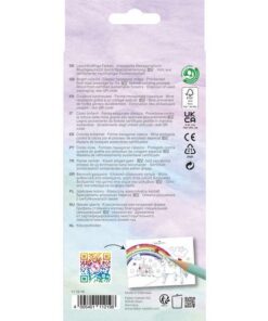 Klassieke kleurpotloden met schattige trendy eenhoornontwerp op de verpakking. De set bestaat uit 10 assorti kleurpotloden + 3 kleurpotloden in pasteltinten en eenhoornstickervel. Door speciale verlijming van de stift hebben de potloden de hoogste breukvastheid. De kleurpotloden hebben een zeskantige vorm met permanente levendige kleuren. Het hout komt uit gecertificeerde duurzame bosbouw.