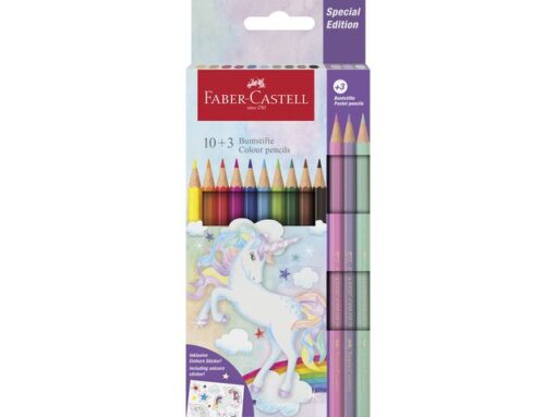 Kleurpotlood Faber-Castell Unicorn zeskantig 10 stuks       Kleuren+3 pastel kleuren in karton etui