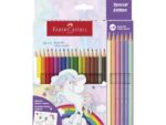 Kleurpotlood Faber-Castell Unicorn zeskantig 18 stuks       Kleuren+6 pastel kleuren in karton etui