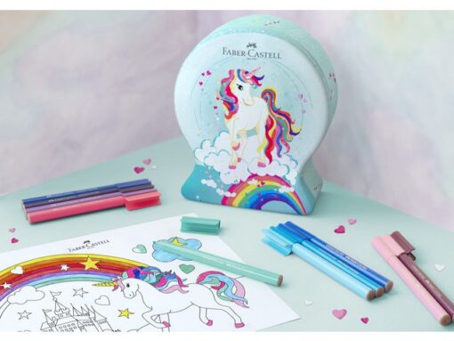 Faber Castell Viltstift Faber-Castell Connector Snow globe Unicorn 33     stuks assorti