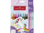 Viltstiften Faber-Castell Unicorn 10x standaard kleuren +   3x pastel kleuren incl. unicorn stickers in  karton etui