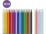 Viltstiften Faber-Castell Unicorn 18x standaard kleuren +   6x pastel kleuren incl. unicorn stickers in  karton etui