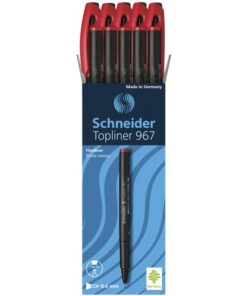 @Fineliner Schneider Topliner 967 0,4mm rood doos 10 stuks