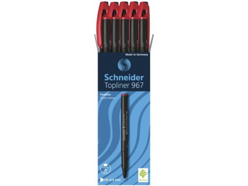@Fineliner Schneider Topliner 967 0,4mm rood doos 10 stuks