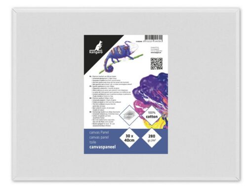Canvaspaneel Kangaro 30x40 cm set 5 stuks 3mm board 280gr   katoen 3x primed
