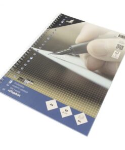 uitgerust met een stevige Wire-O-spiraalbinding die het omslaan van pagina's moeiteloos maakt. Je kunt gemakkelijk bladeren en het blok volledig plat leggen voor maximaal schrijfcomfort. Het 60 grams wit papier is houtvrij en chloorvrij gebleekt wat niet alleen zorgt voor een soepel schrijfoppervlak
