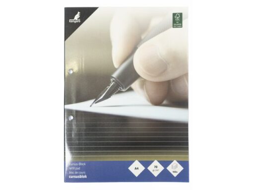Cursusblok Kangaro A4 lijn 8mm 70 grs 100 vel