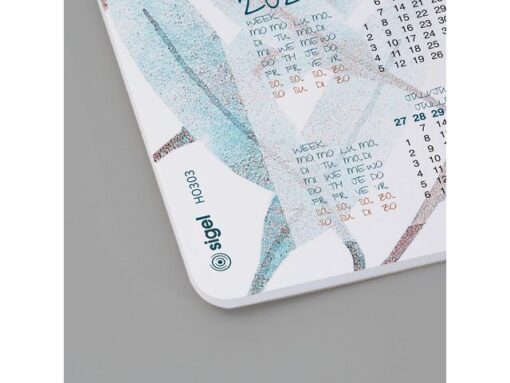 Designonderlegger Sigel Frosted Leaves 25/26/27 met         afgeronde hoeken A2 30 vel