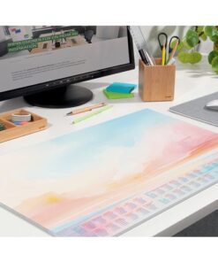 5 x 41 cm) met afgeronde hoeken. Bedrukt met modern design en nuttig calendarium als planningshulpmiddel in D/EN/FR/NL. Het hoogwaardige papier is aangenaam te beschrijven en geschikt voor alle muistypes. Vanzelfsprekend biedt de schrijfonderlegger ook veel plaats voor uw notities