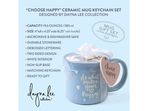 Giftset Èccolo DL mok 580ml en sleutelhanger Choose Happy