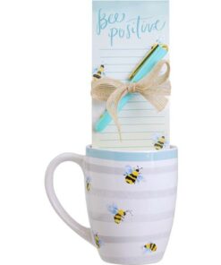 Giftset Èccolo HL mok 580ml, notitieblok en pen Bee Positive