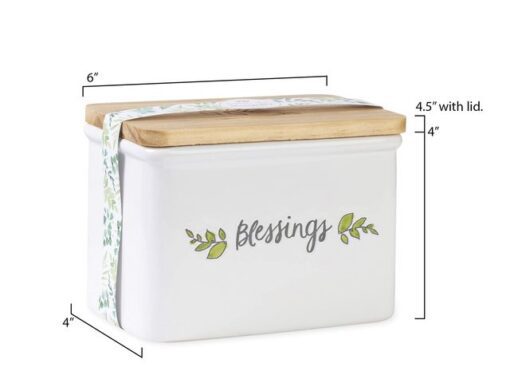 Giftset Èccolo HL receptenbox Blessing met 50 kaarten incl. deksel hout