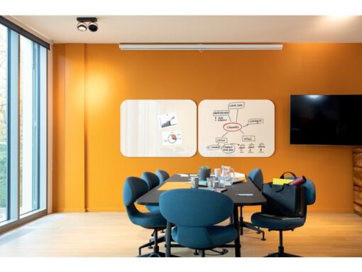 Glasmagneetbord Artverum wit 1200x900x10mm incl. bordmarker zwart
