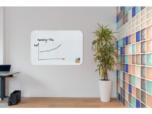 Glasmagneetbord Artverum wit 1200x900x10mm incl. bordmarker zwart