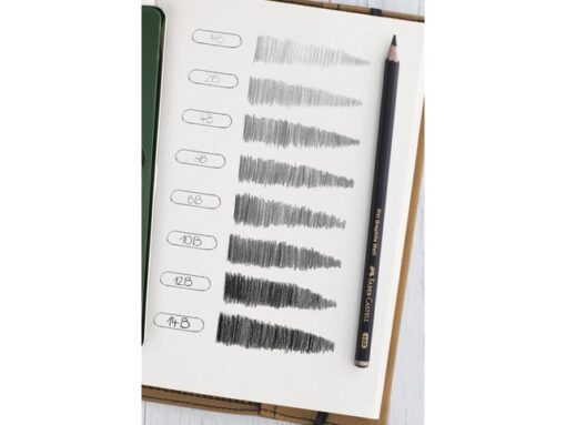 Grafietpotlood Faber-Castell Pitt Mat set 4 potl.           2B,6B,10B, 14B, 1 gum, 1 enkele slijper op blis.