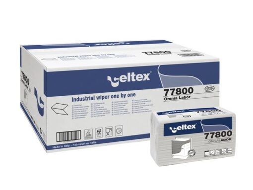 Handdoek Celtex MM Omnia Labor V-vouw 2-laags wit doos 8    pak a 300 vel 25 x 30 cm