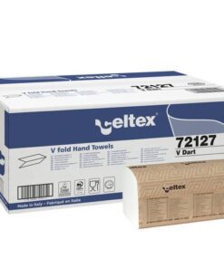 Handdoek Celtex V-vouw 2-laags wit doos 15 pak a 200 vel    21,5 x 21 cm