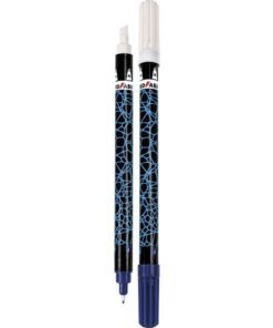 Inktwisser met wigpunt M en fijne correctiepunt F. Ideaal voor het uitwissen van koningsblauwe inkt en uitwisbare gel. Eenvoudig corrigeren met blauwe finelinerpunt. Twee inktgummen op blisterkaart. Kleur neonblauw/zwart.