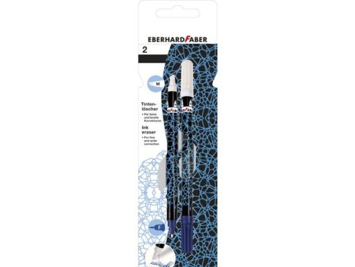 Inktwisser Eberhard Faber M-punt blauw/ zwart motief 2st.   op blister