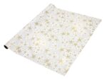 Kerstcadeaupapier Sigel, Dancing sterren, met gouddruk,     glad papier, 80g, 5mx70cm